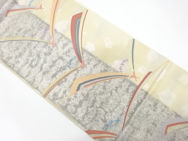 JAPANESE KIMONO / FUKURO OBI / SILK / WOVEN MIST & FLOWERS